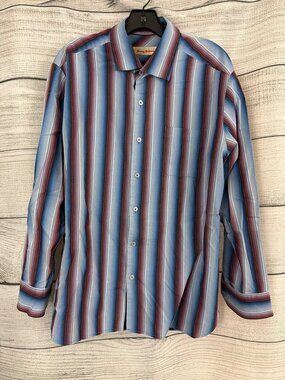 Mens Tommy Bahama Colorful Striped Button-Down Shirt Size L